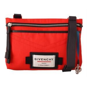 NEW GIVENCHY men's downtown flat crossbody bag in red/black